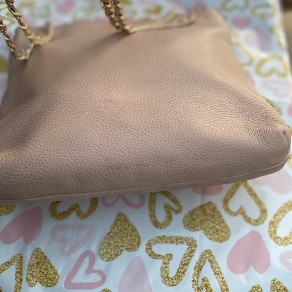 Tory Burch Marion Swingpack Blush Taupe Cream Leather Handbag - Picture 8 of 16